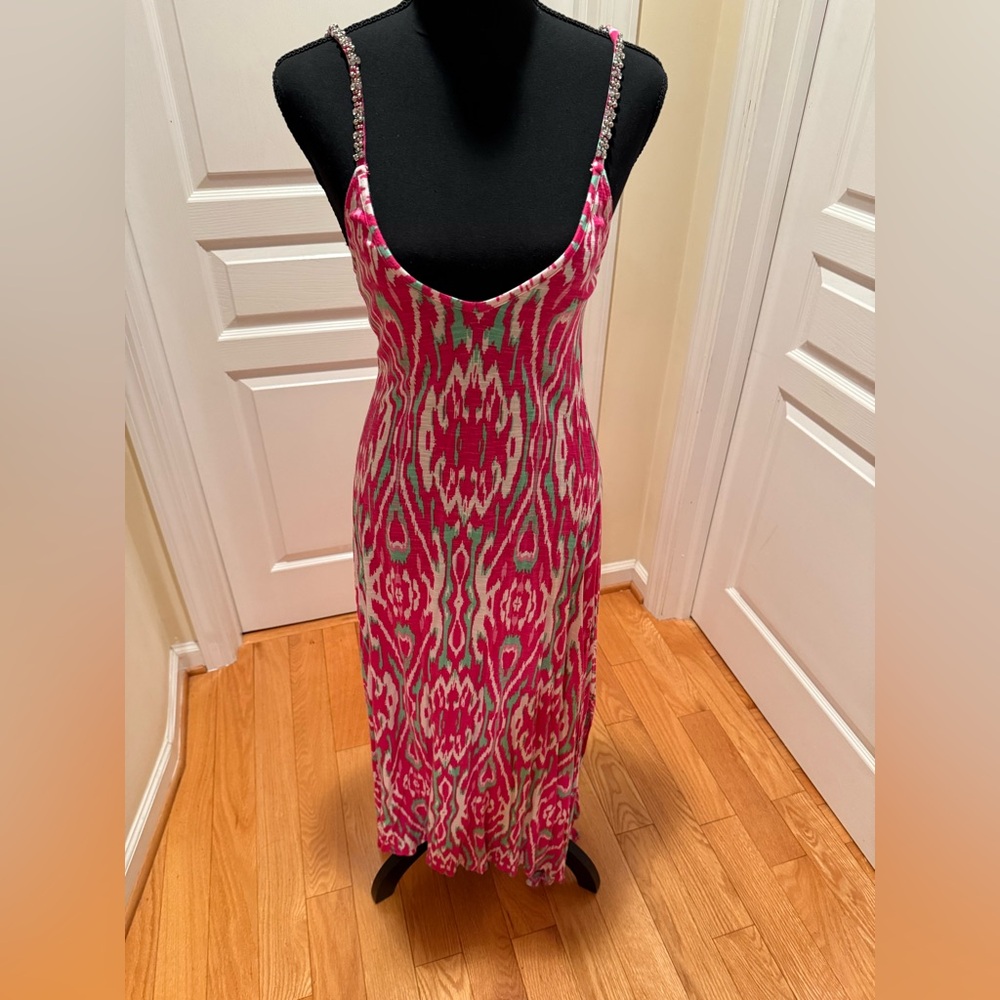 INC International Concepts  Beach Pink and White High Low Summer Dress